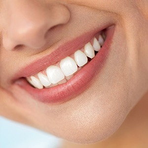 Close up of a smile after cosmetic dental treatment