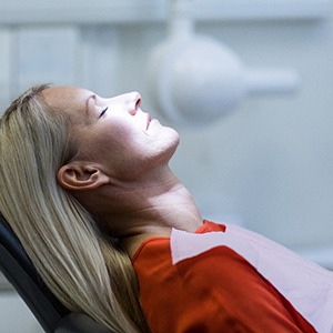 Woman relaxed in the dental chair