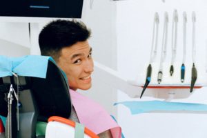 Male patient in dentist’s chair